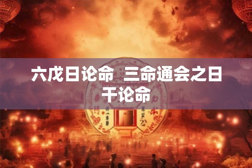 六戊日论命  三命通会之日干论命