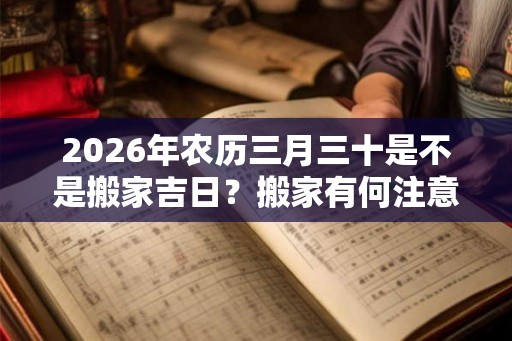 2026年农历三月三十是不是搬家吉日？搬家有何注意事项？