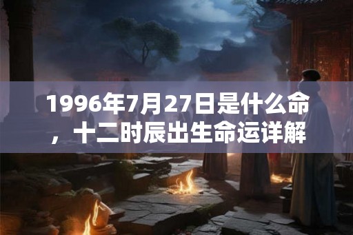 1996年7月27日是什么命，十二时辰出生命运详解
