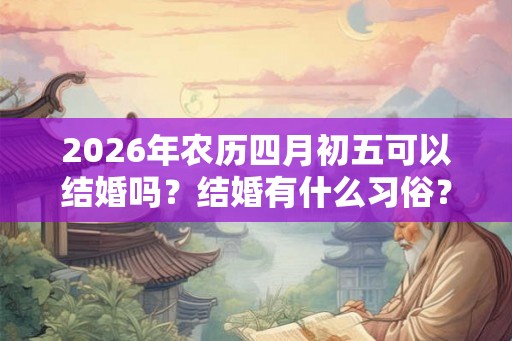 2026年农历四月初五可以结婚吗？结婚有什么习俗？