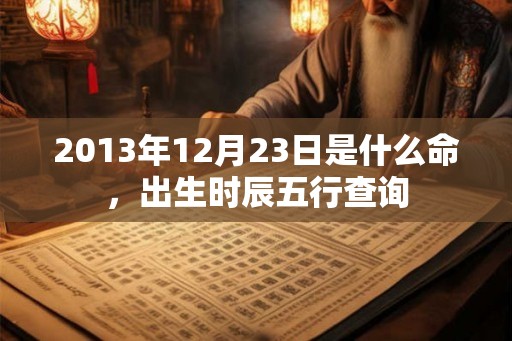 2013年12月23日是什么命，出生时辰五行查询