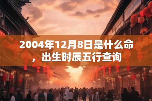 2004年12月8日是什么命，出生时辰五行查询