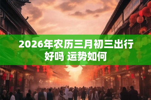 2026年农历三月初三出行好吗 运势如何