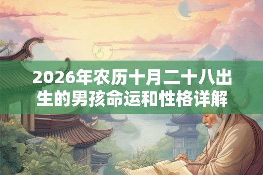 2026年农历十月二十八出生的男孩命运和性格详解