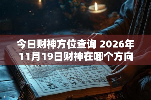 今日财神方位查询 2026年11月19日财神在哪个方向