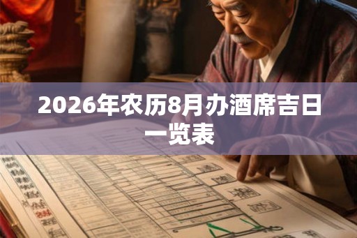 2026年农历8月办酒席吉日一览表