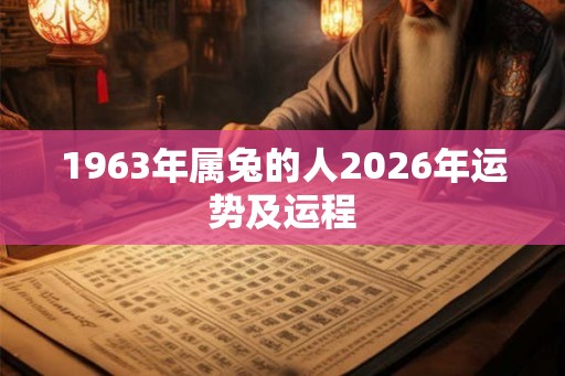 1963年属兔的人2026年运势及运程