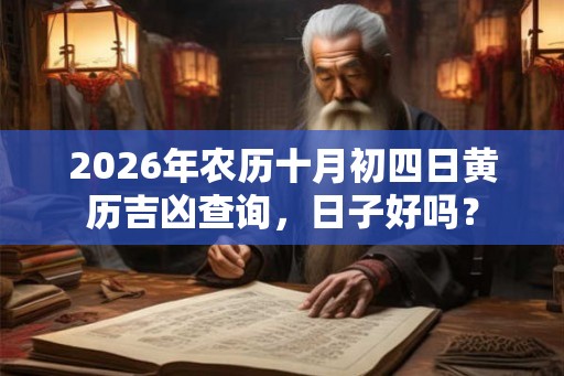 2026年农历十月初四日黄历吉凶查询,日子好吗? 2026年农历十月初四日黄历吉凶查询,日子好吗?