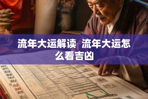 流年大运解读  流年大运怎么看吉凶