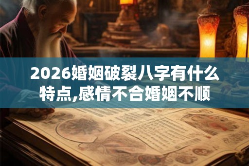 2026婚姻破裂八字有什么特点,感情不合婚姻不顺