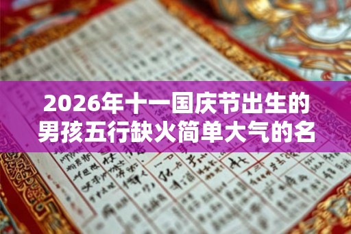 2026年十一国庆节出生的男孩五行缺火简单大气的名字