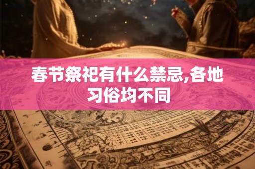 春节祭祀有什么禁忌,各地习俗均不同