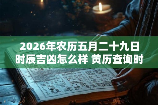 2026年农历五月二十九日时辰吉凶怎么样 黄历查询时辰吉凶