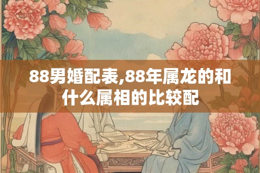 88男婚配表,88年属龙的和什么属相的比较配