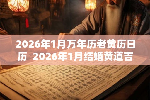 2026年1月万年历老黄历日历  2026年1月结婚黄道吉日查询