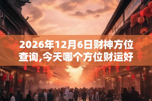 2026年12月6日财神方位查询,今天哪个方位财运好