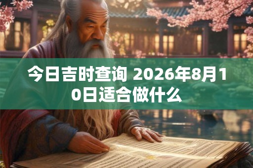 今日吉时查询 2026年8月10日适合做什么