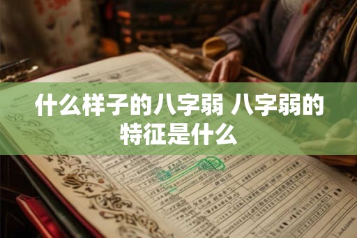 什么样子的八字弱 八字弱的特征是什么