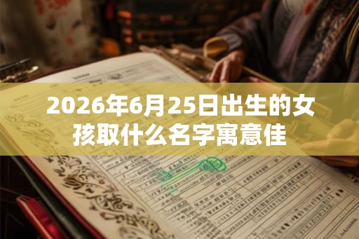 2026年6月25日出生的女孩取什么名字寓意佳