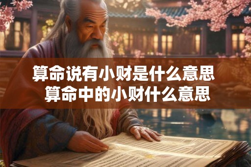 算命说有小财是什么意思  算命中的小财什么意思