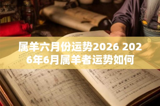 属羊六月份运势2026 2026年6月属羊者运势如何