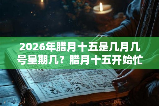 2026年腊月十五是几月几号星期几?腊月十五开始忙年了吗? 2026年腊月十五是几月几号星期几?腊月十五开始忙年了吗?