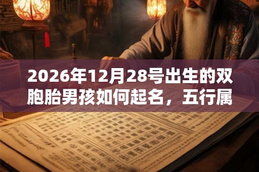 2026年12月28号出生的双胞胎男孩如何起名，五行属什么