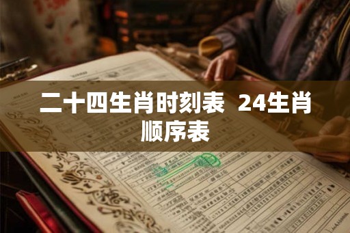 二十四生肖时刻表  24生肖顺序表
