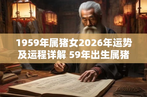 1959年属猪女2026年运势及运程详解 59年出生属猪人2026全年每月运势女性