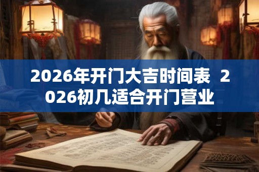 2026年开门大吉时间表  2026初几适合开门营业