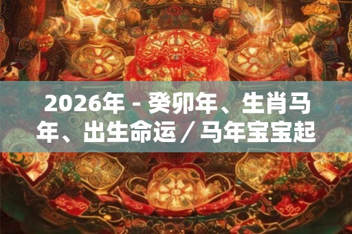 2026年 - 癸卯年、生肖马年、出生命运/马年宝宝起名 2026年 - 癸卯年、生肖马年、出生命运/马年宝宝起名