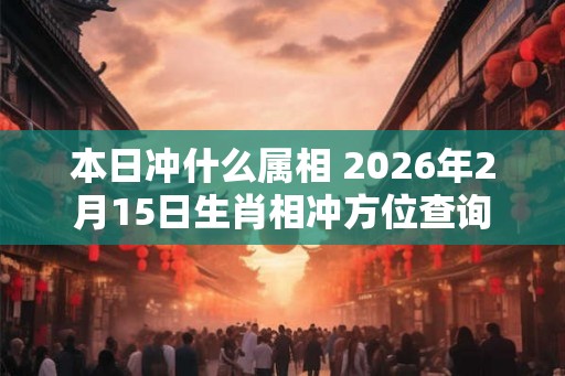 本日冲什么属相 2026年2月15日生肖相冲方位查询