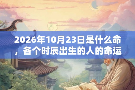 2026年10月23日是什么命,各个时辰出生的人的命运 2026年10月23日是什么命,各个时辰出生的人的命运