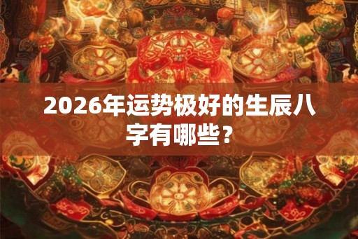 2026年运势极好的生辰八字有哪些？