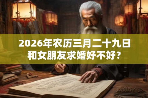 2026年农历三月二十九日和女朋友求婚好不好？