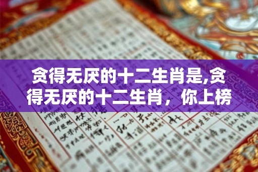 贪得无厌的十二生肖是,贪得无厌的十二生肖，你上榜了吗？