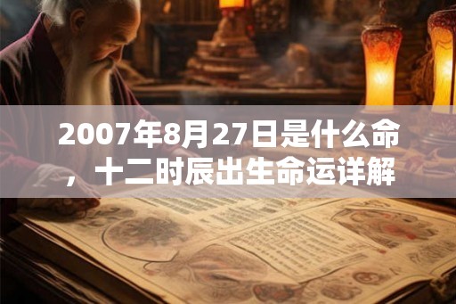 2007年8月27日是什么命，十二时辰出生命运详解