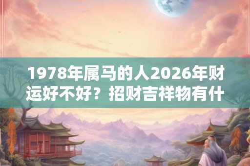1978年属马的人2026年财运好不好？招财吉祥物有什么？