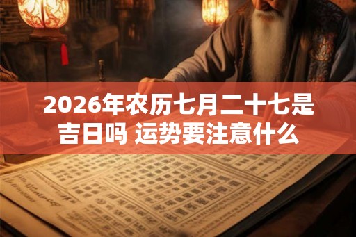 2026年农历七月二十七是吉日吗 运势要注意什么