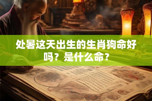 处暑这天出生的生肖狗命好吗？是什么命？
