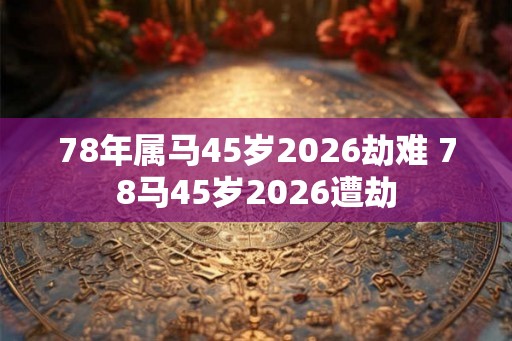 78年属马45岁2026劫难 78马45岁2026遭劫