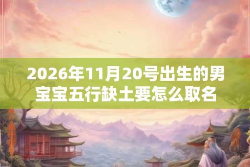 2026年11月20号出生的男宝宝五行缺土要怎么取名