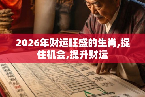 2026年财运旺盛的生肖,捉住机会,提升财运