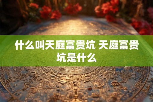 什么叫天庭富贵坑 天庭富贵坑是什么