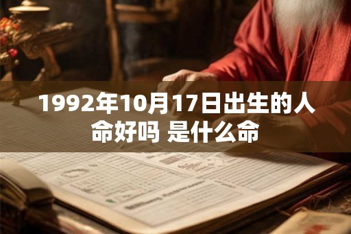 1992年10月17日出生的人命好吗 是什么命