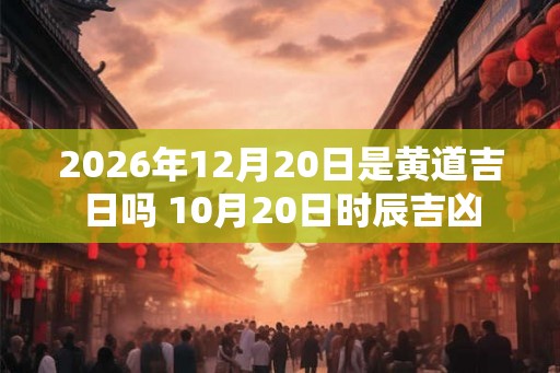 2026年12月20日是黄道吉日吗 10月20日时辰吉凶