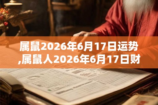 属鼠2026年6月17日运势,属鼠人2026年6月17日财运,生肖鼠2026年6月17日运势