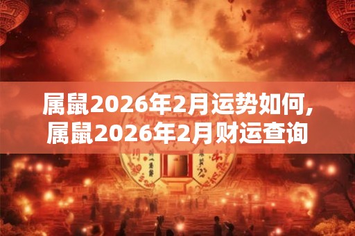 属鼠2026年2月运势如何,属鼠2026年2月财运查询