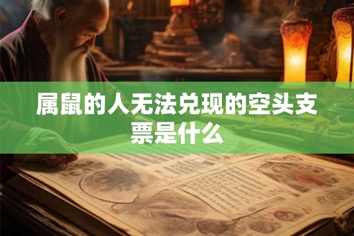 属鼠的人无法兑现的空头支票是什么