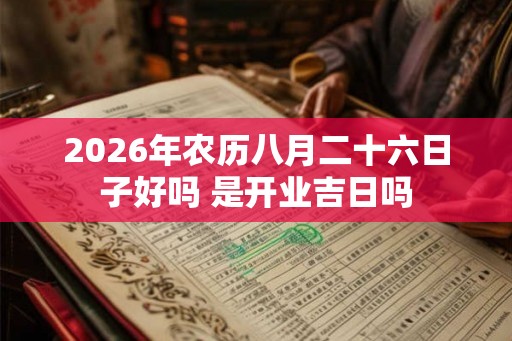 2026年农历八月二十六日子好吗 是开业吉日吗